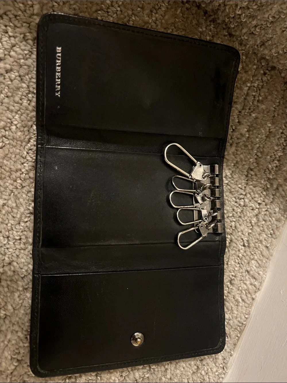 Burberry Black Leather & Fabric Men's Wallet